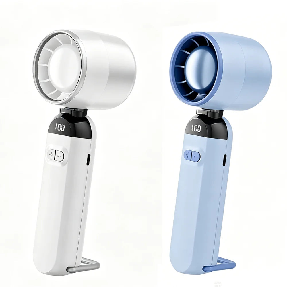 Portable Handheld Fan 3000mAh Foldable Neck Fan Personal Cooling 1-100 Speeds Turbo Airflow USB Rechargeable Mini Fan for Travel