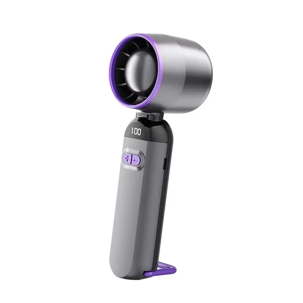 Portable Handheld Fan 3000mAh Foldable Neck Fan Personal Cooling 1-100 Speeds Turbo Airflow USB Rechargeable Mini Fan for Travel